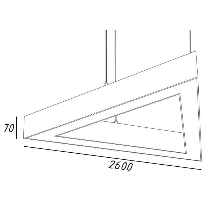 Светильник Trio 270W, 2600 мм*3, 5000К, белый, подвесной, IP 40