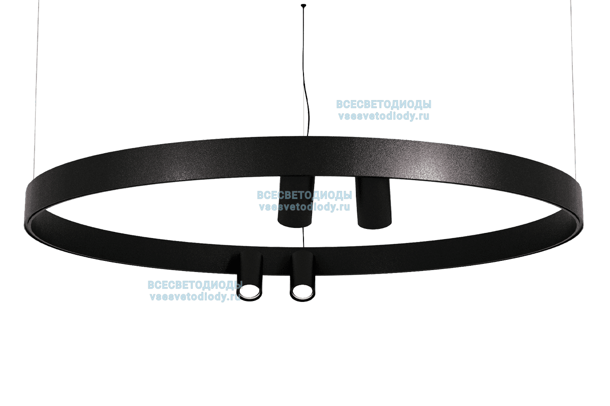 Светильник Ring Directed 4 спота 40W, 3000К, 1000х50х50мм, черный