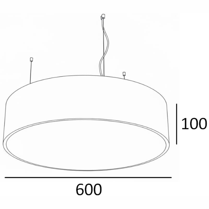 Светильник Round 55W, D600 мм, 3000К, черный, накладной, IP 40