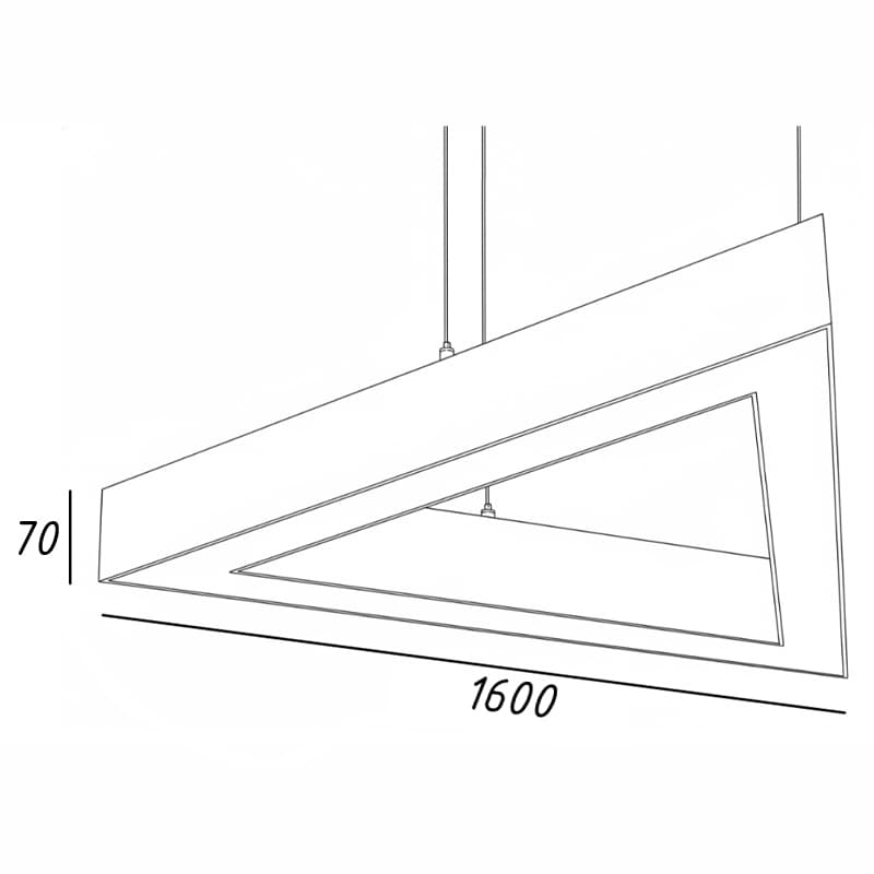 Светильник Trio 162W, 1600 мм*3, 4000К, черный, накладной, IP 40