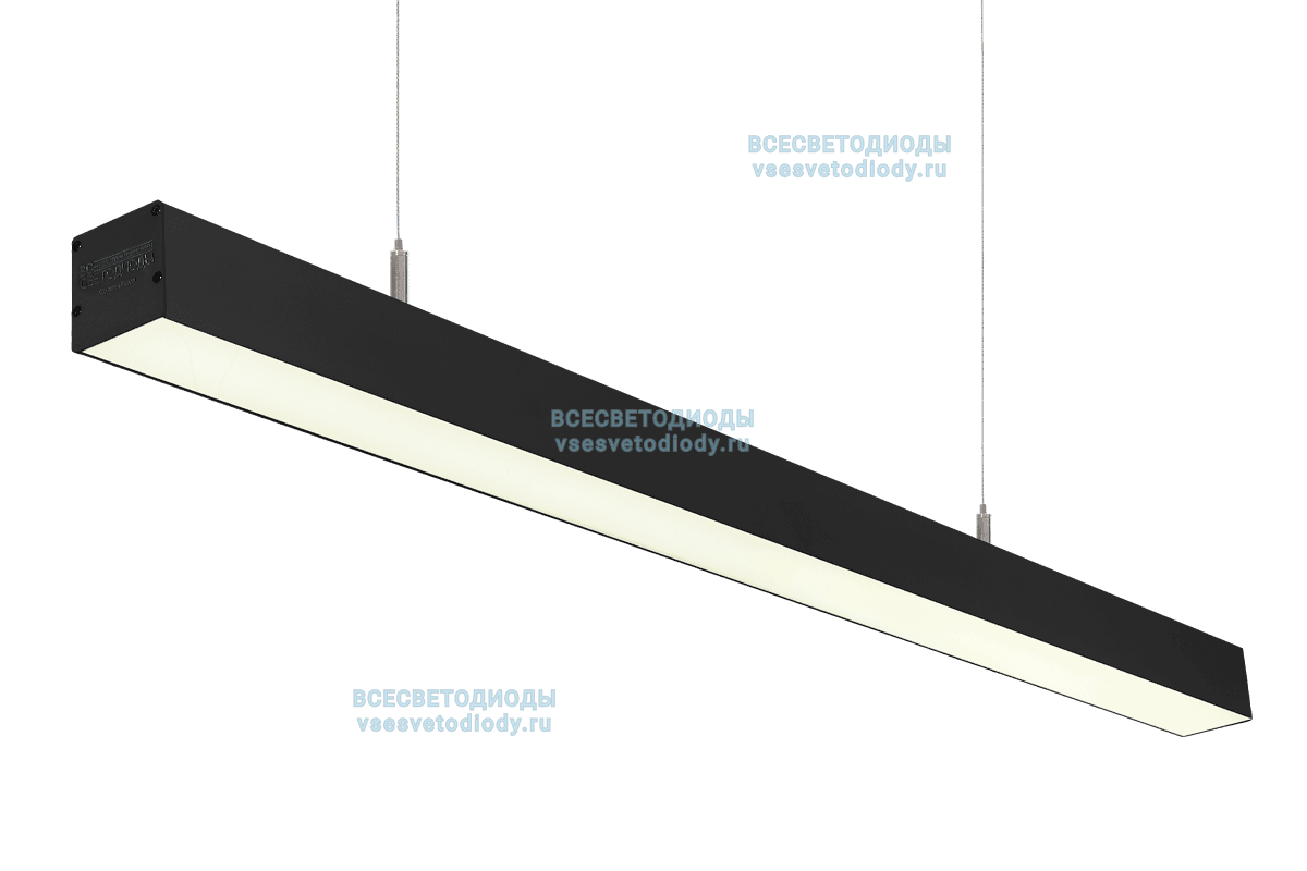 Светильник Слимфлеш Линейный  75W-5500Lm 4000-4500К Опал IP40 с БАП (aax.tech) 3 часа черный