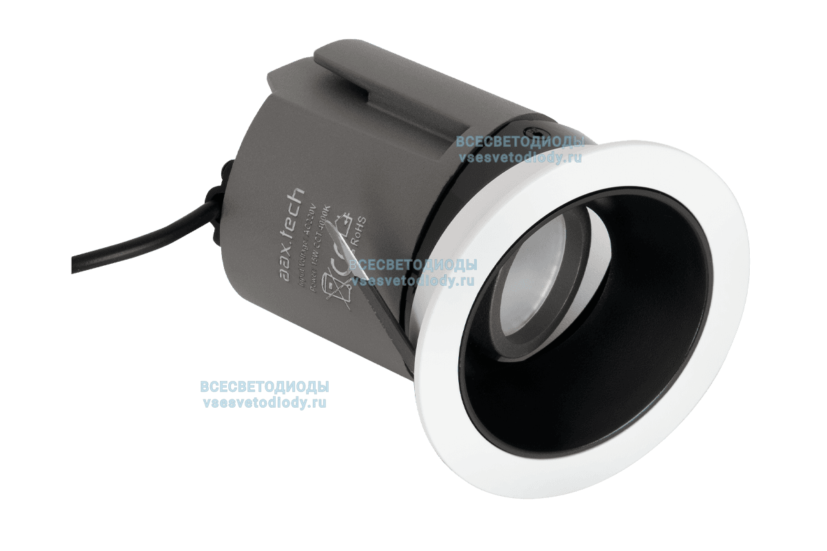 Светильник встраиваемый поворотный TweeRotary 15W D105*H99, 3000K, белый
