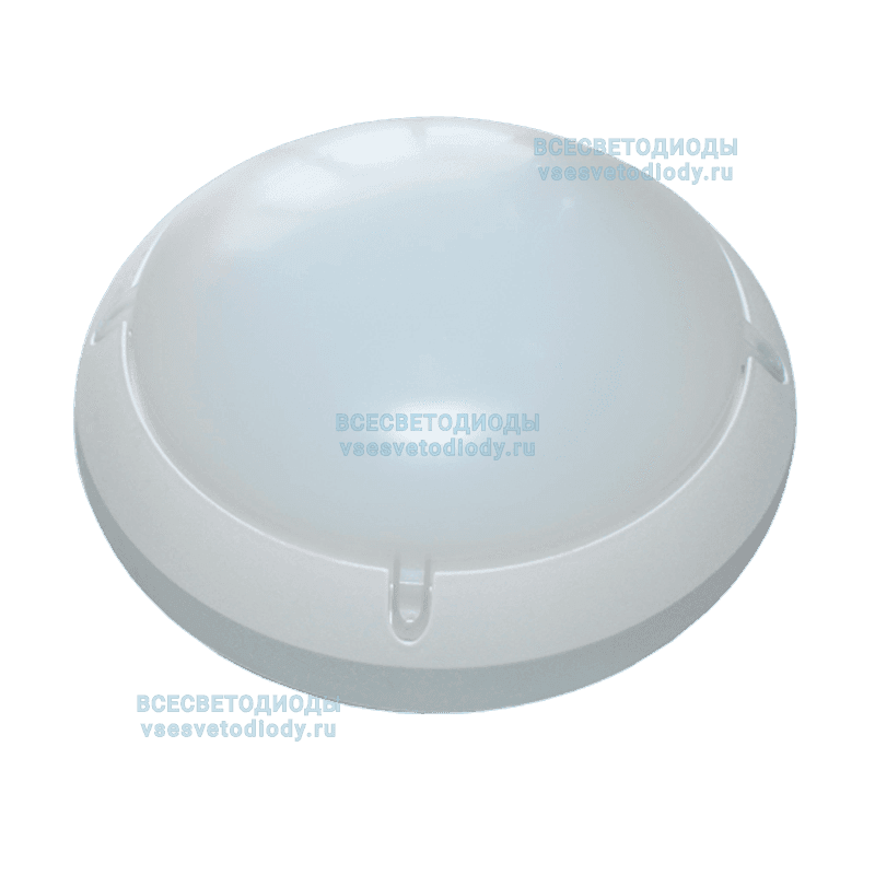 Светодиодный светильник ДБП-8вт круг,4000K,600Лм, IP65, бел.пластик GAUSS