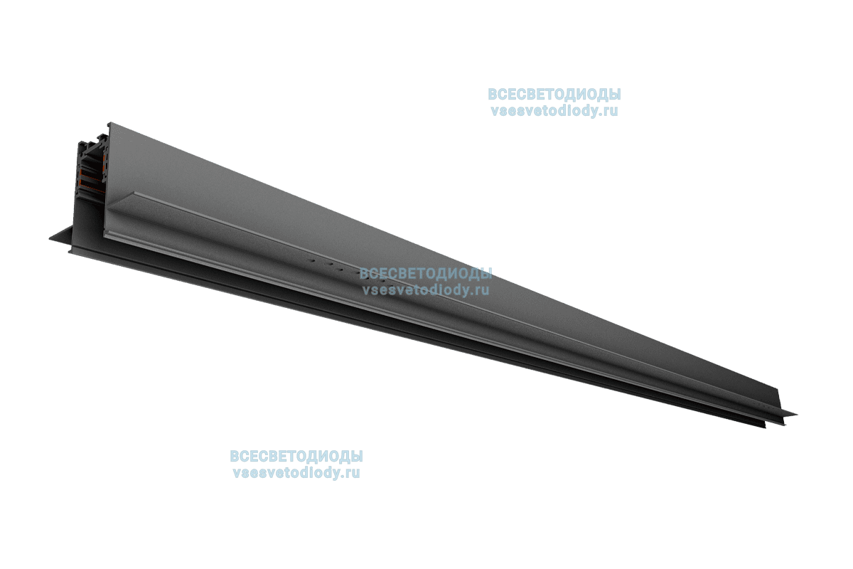 Шинопровод для трековых светильников Т-48 V53 1000мм (черный) встраиваемый