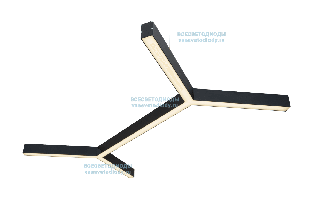 Светильник Bone 108W, 1550*940 мм, 3000К, с протоколом управления Dali, черный, накладной, IP 40