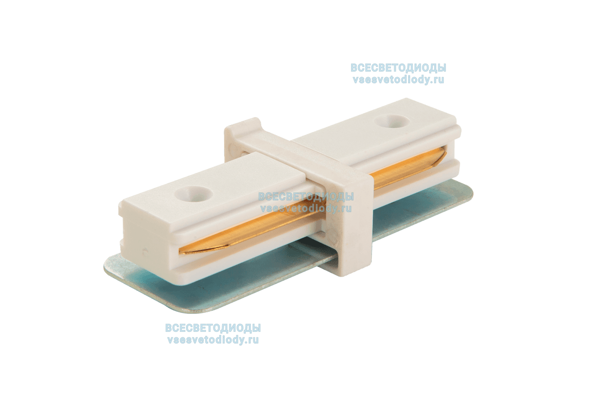 Коннектор трековый (прямой), белый для однофазного шинопровода aax-evr1-w-Dn