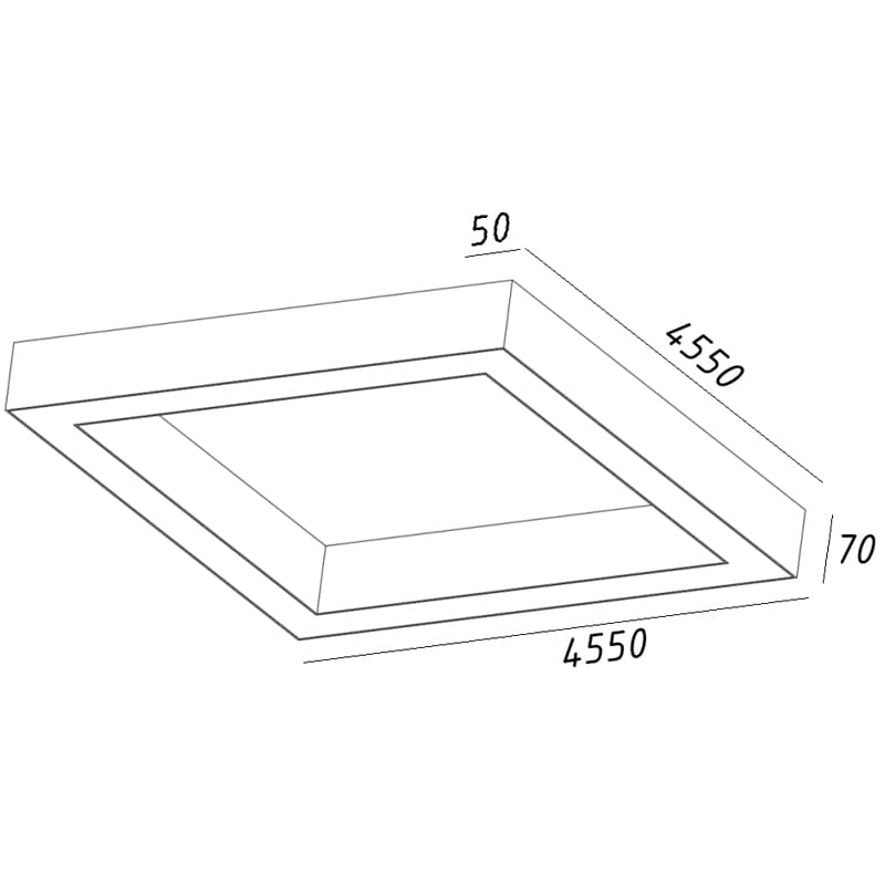 Светильник Quadro 648W, 4550 мм*4, 4000К, с протоколом управления Dali, черный, накладной, IP 40