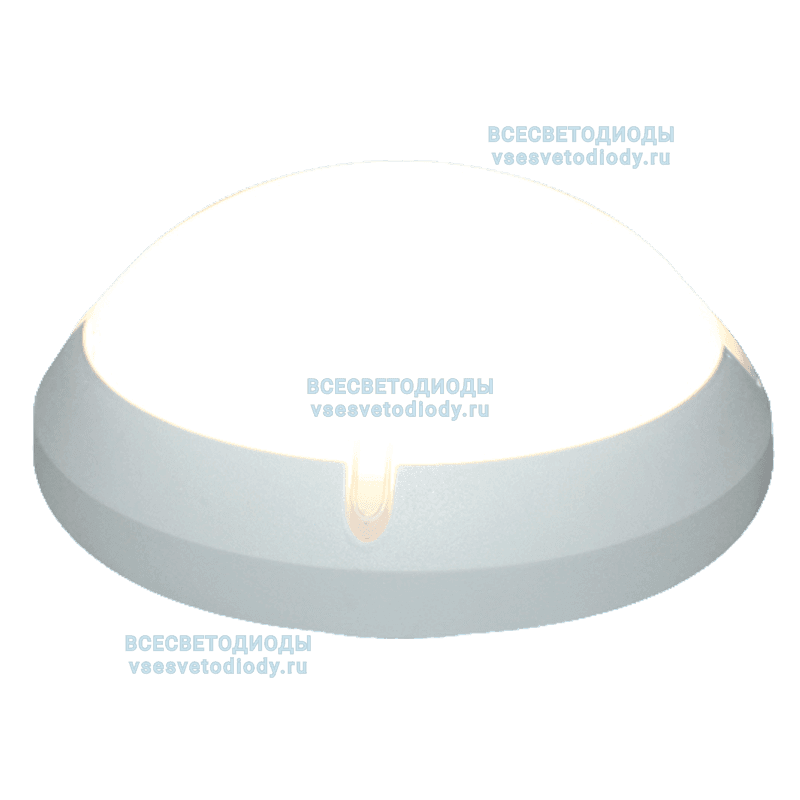Светодиодный светильник ДБП-8вт круг,4000K,600Лм, IP65, бел.пластик GAUSS