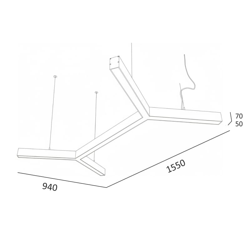 Светильник Bone 108W, 1550*940 мм, 3000К, с протоколом управления Dali, белый, накладной, IP 40
