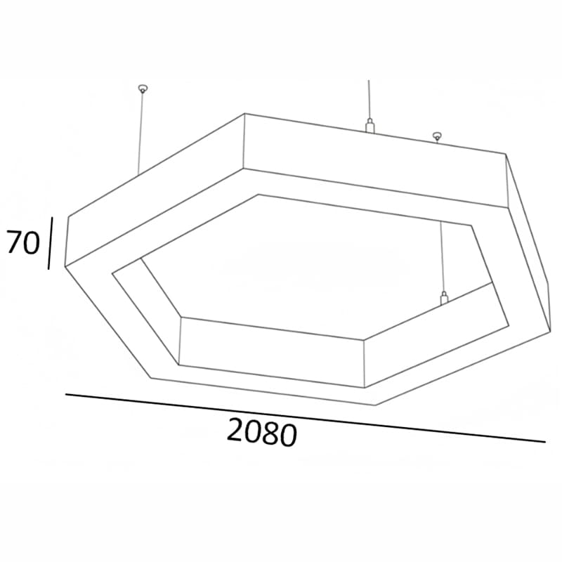 Светильник Hexa 228W, D2080 мм, 3000К, белый, накладной, IP 40
