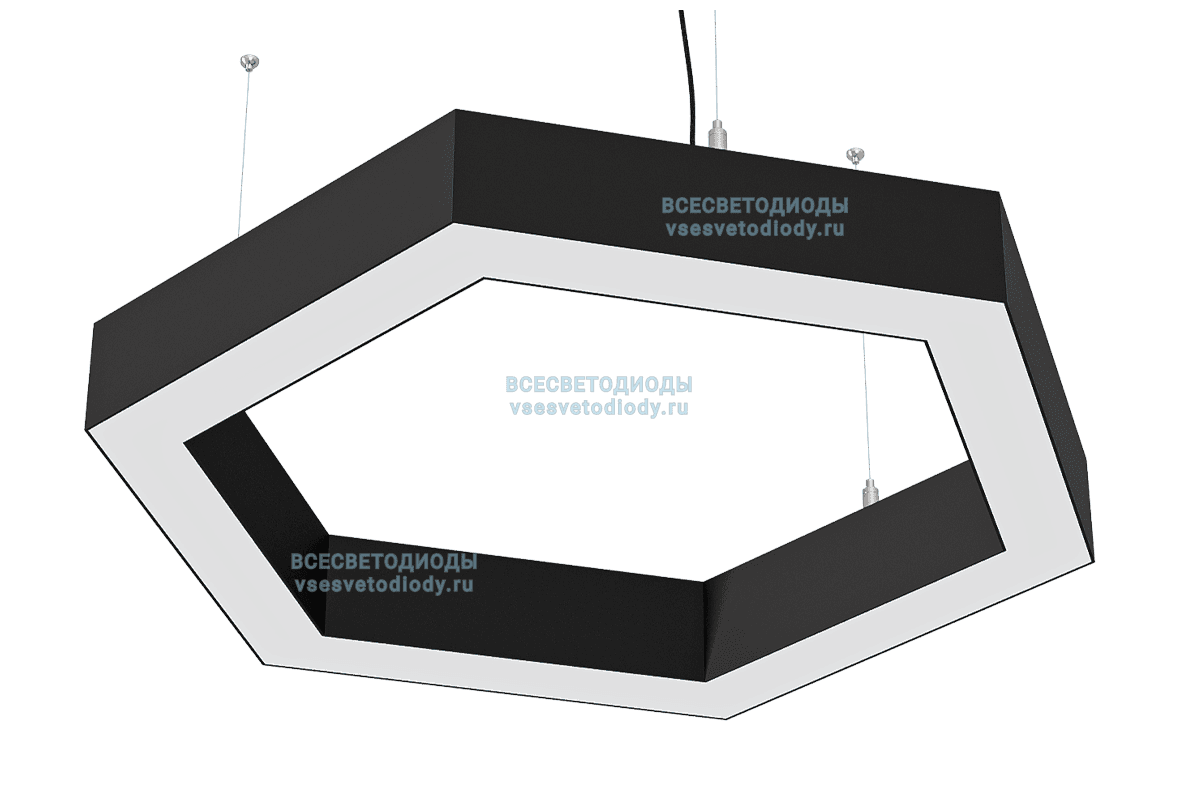 Светильник Hexa 114W, D1080 мм, 4000К, с протоколом управления Dali, черный, подвесной, IP 40