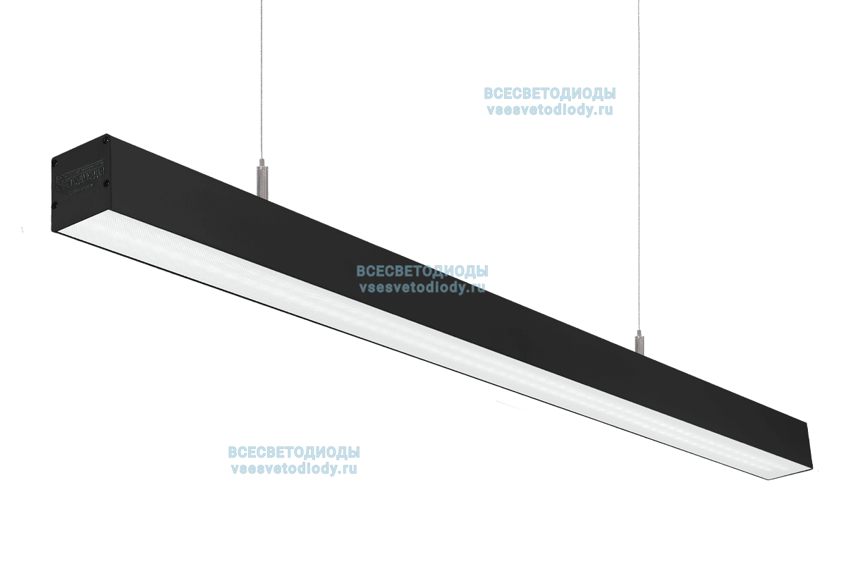Светильник Слимфлеш Линейный 75W-7800Lm с протоколом управления Dali 5000-5500К Микропризма IP40 с БАП (aax.tech) на 3 часа черный