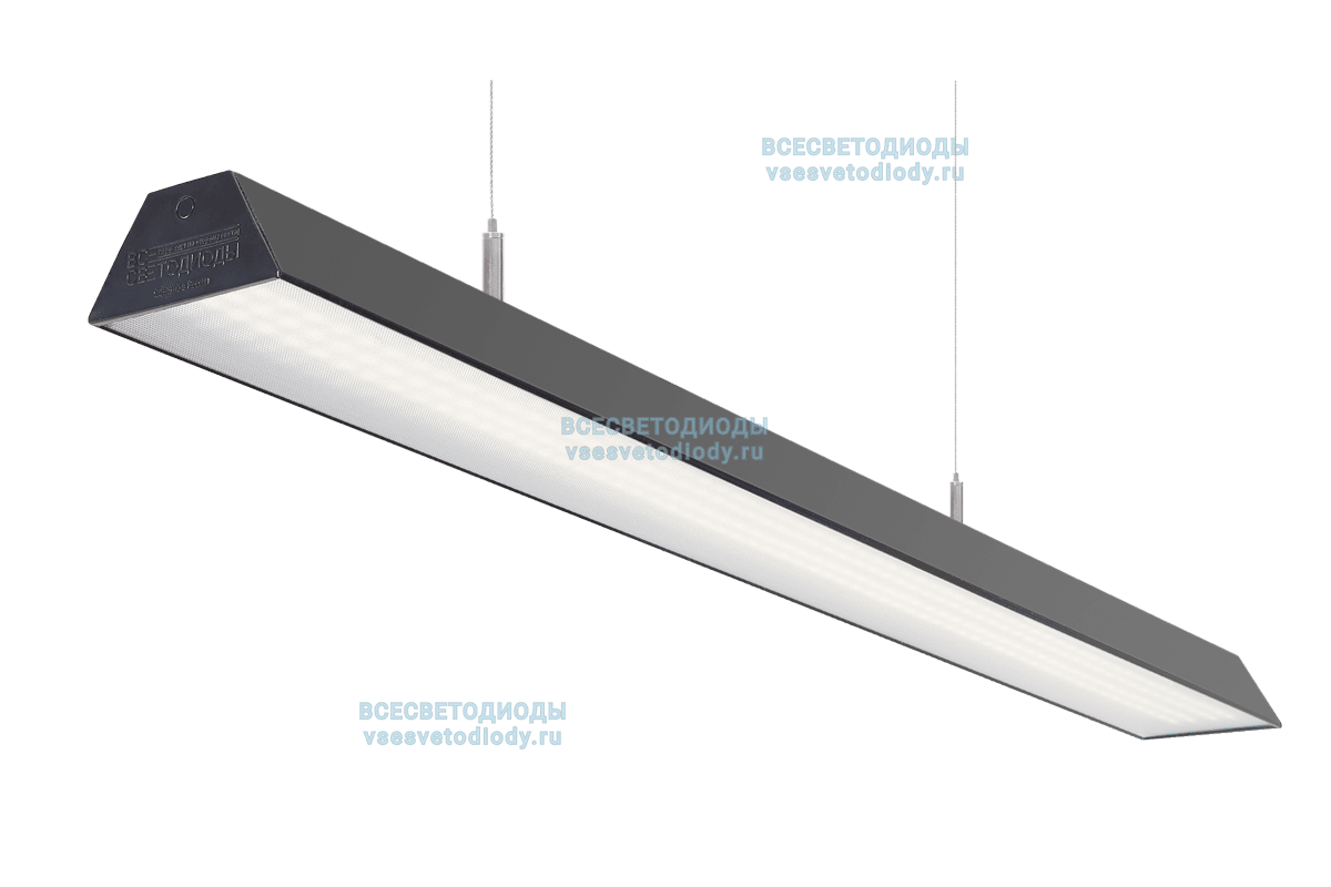 Светильник Трейд 76W-8400Lm с протоколом управления Dali 5000-5500К Микропризма IP40 с БАП (vsesv) на 3 часа Черный