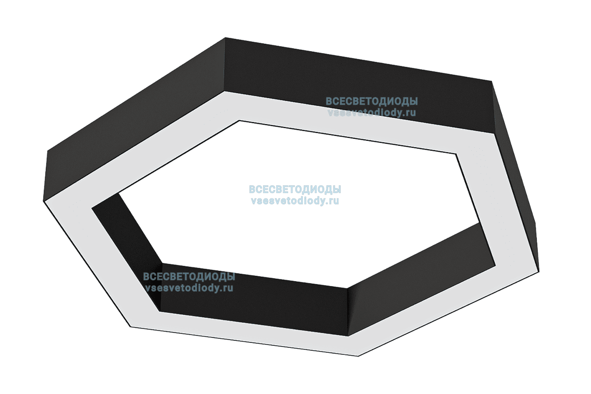 Светильник Hexa 114W, D1080 мм, 4000К, с протоколом управления Dali, черный, накладной, IP 40