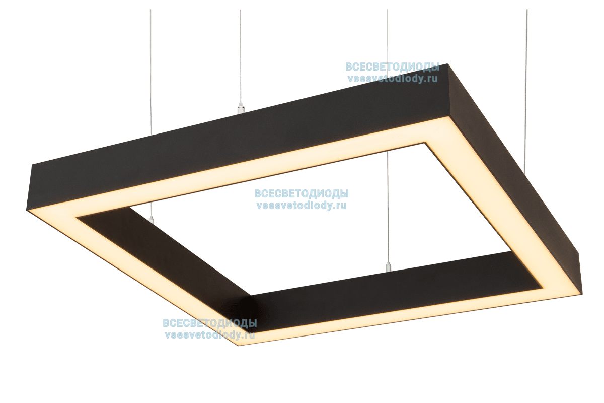 Светильник Quadro 216W, 1550 мм*4, 3000К, черный, подвесной, IP 40