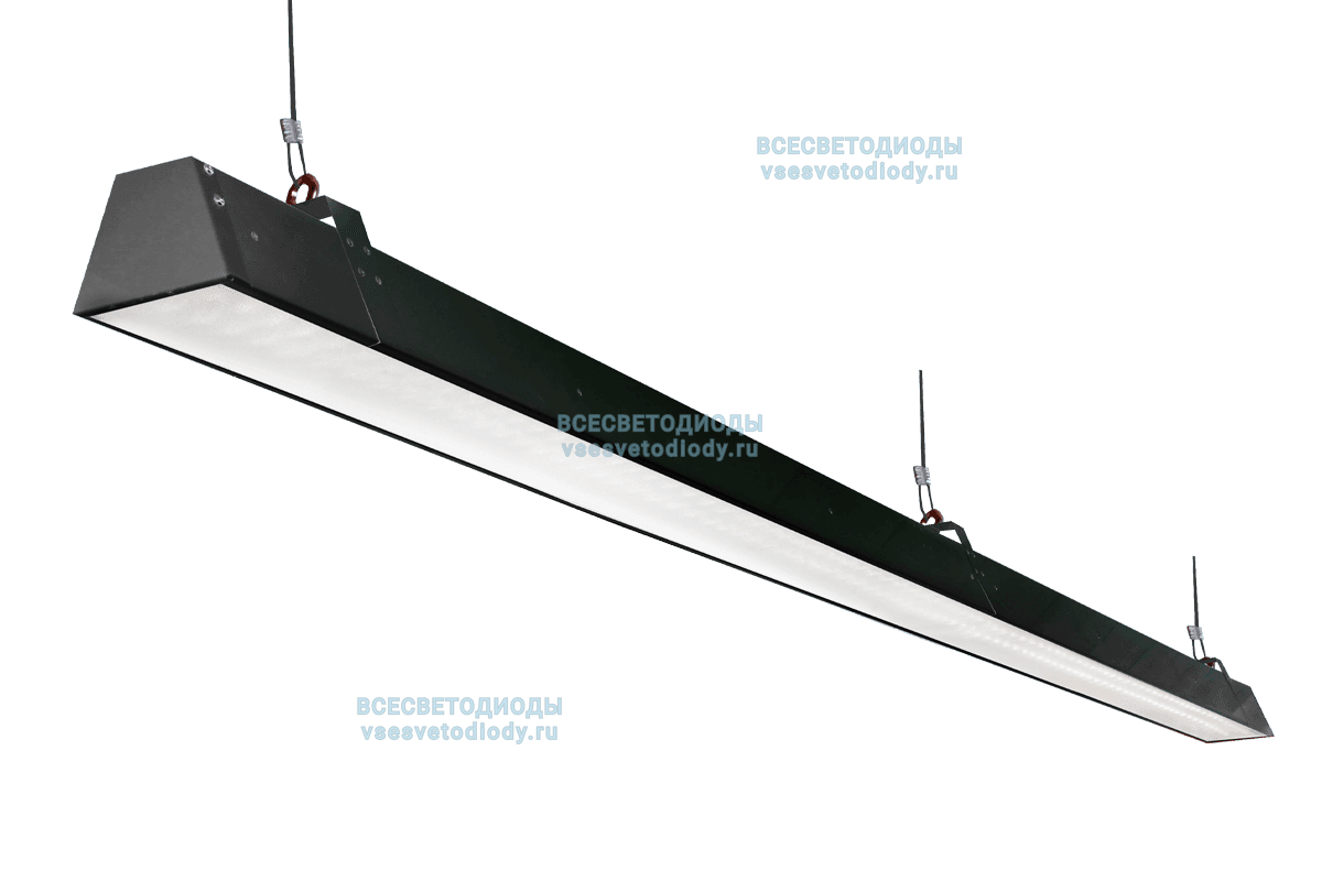 Светильник Ритейл 40W-3200Lm 5000-5500К Опал IP40 с БАП (vsesv) на 1 час Черный