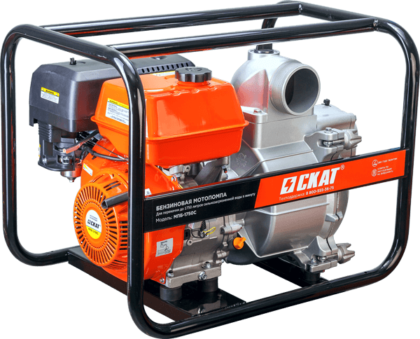Мотопомпа бензиновая МПБ-1750С (жидкая грязь, 4 дюйма)