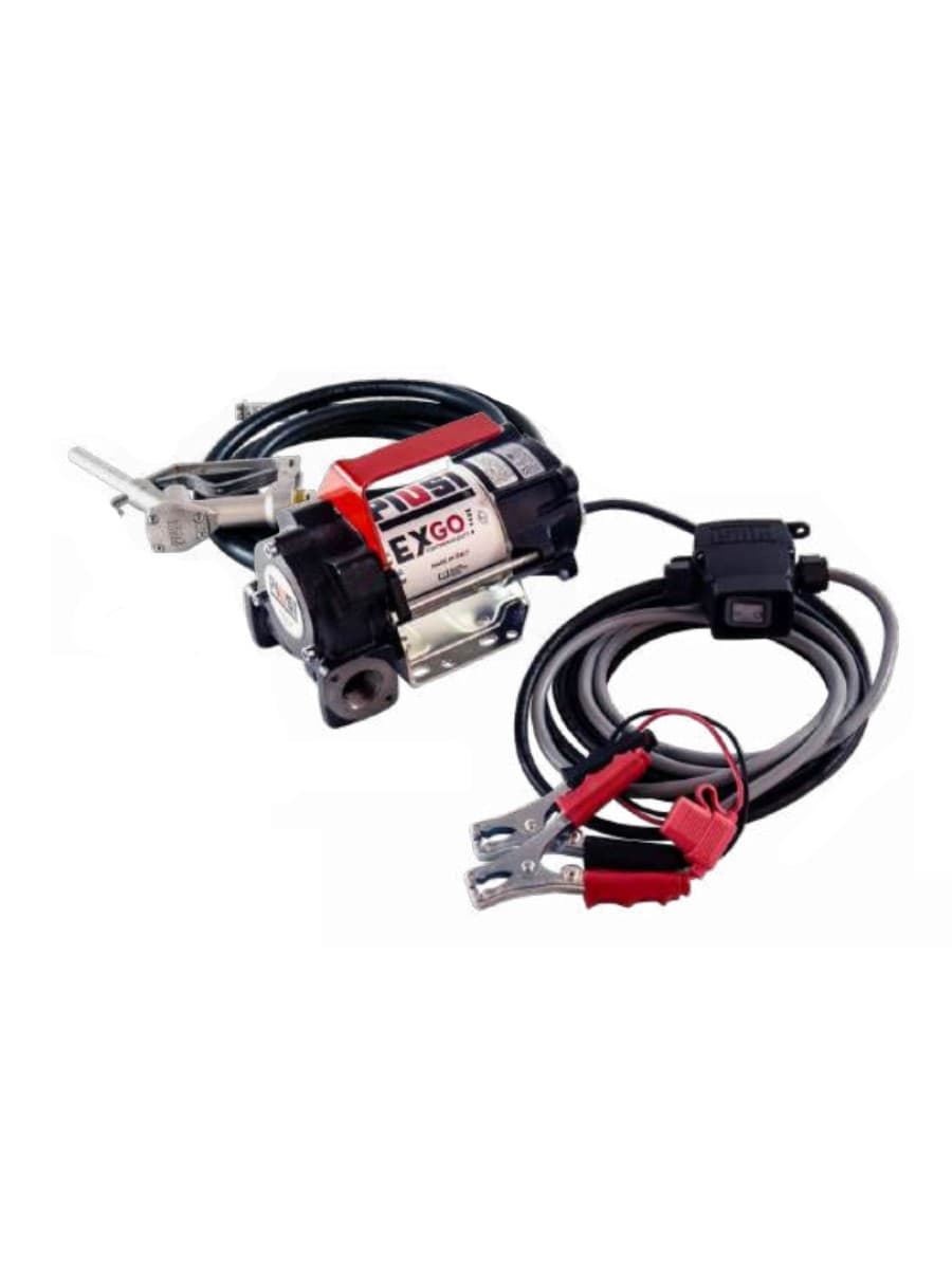 Battery EXGO 12V - Мобильный комплект для перекачки бензина, ДТ (мех. пистолет), 32 л/мин